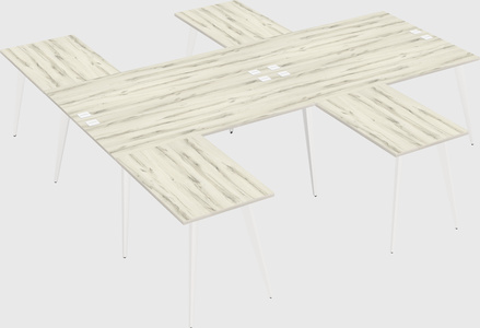 Shared l-shaped office desk system