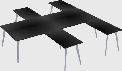 Shared l-shaped office desk system
