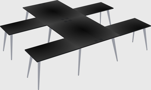 Shared l-shaped office desk system