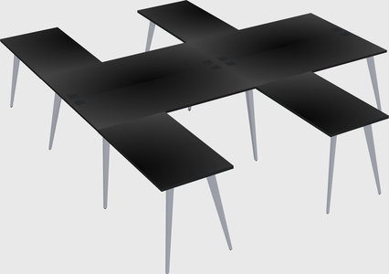 Shared l-shaped office desk system