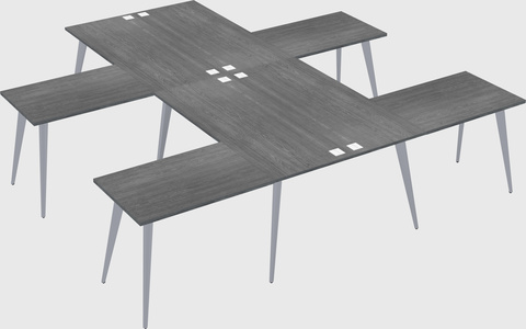 Shared l-shaped office desk system