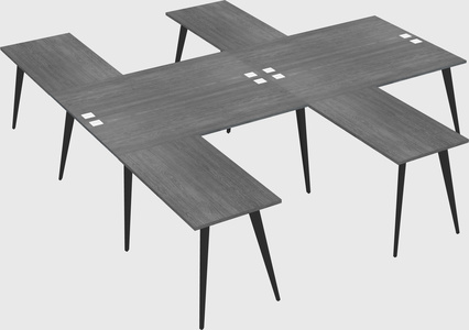 Shared l-shaped office desk system