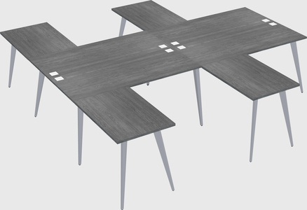 Shared l-shaped office desk system