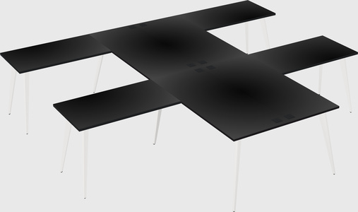 Shared l-shaped office desk system