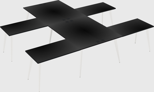 Shared l-shaped office desk system