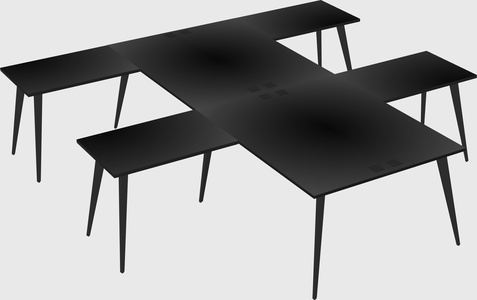 Shared l-shaped office desk system