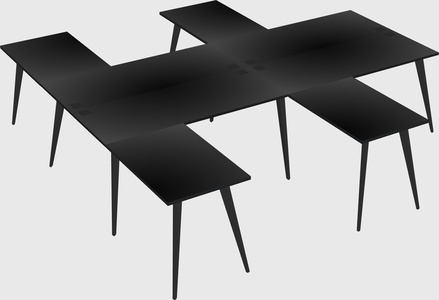 Shared l-shaped office desk system