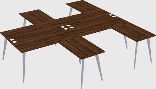 Shared l-shaped office desk system