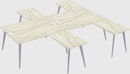 Shared l-shaped office desk system