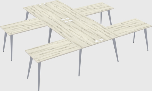 Shared l-shaped office desk system