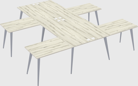 Shared l-shaped office desk system