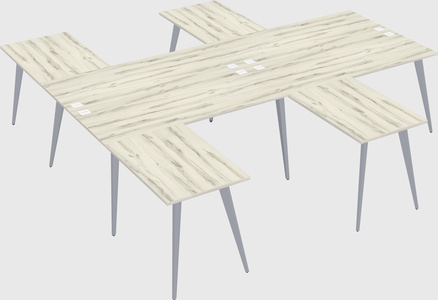 Shared l-shaped office desk system