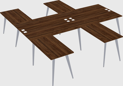 Shared l-shaped office desk system