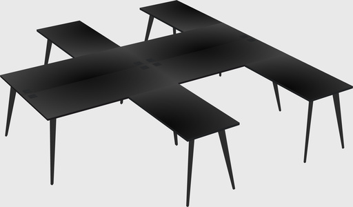 Shared l-shaped office desk system