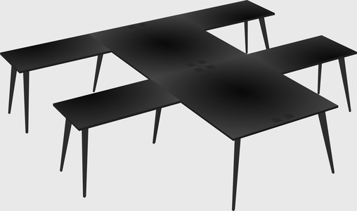 Shared l-shaped office desk system