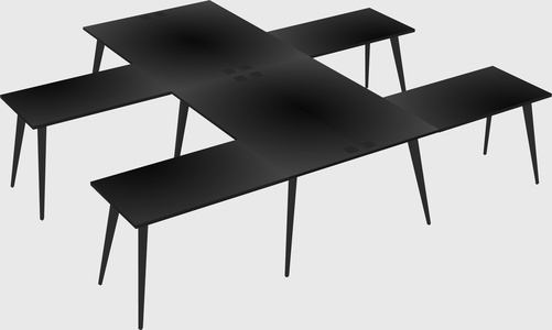 Shared l-shaped office desk system