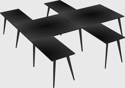 Shared l-shaped office desk system
