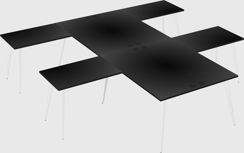 Shared l-shaped office desk system