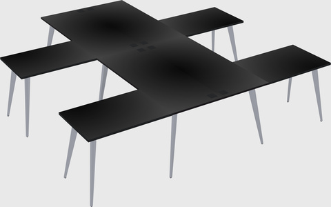 Shared l-shaped office desk system