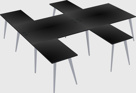 Shared l-shaped office desk system