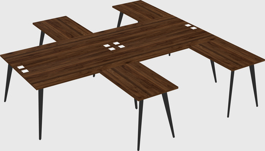 Shared l-shaped office desk system