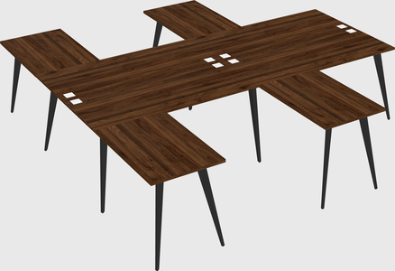 Shared l-shaped office desk system