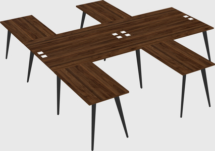 Shared l-shaped office desk system