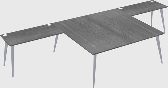 Shared l-shaped office desk system