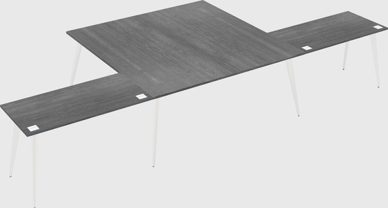 Shared l-shaped office desk system