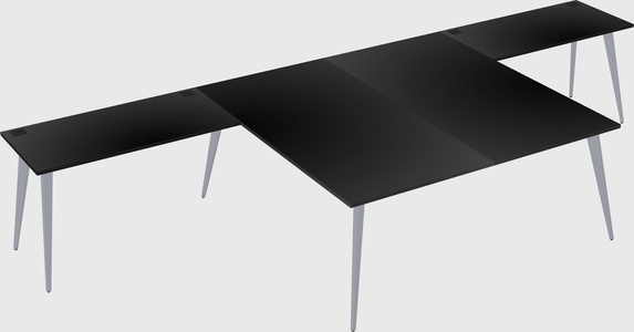 Shared l-shaped office desk system