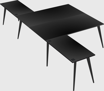 Shared l-shaped office desk system