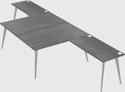 Shared l-shaped office desk system