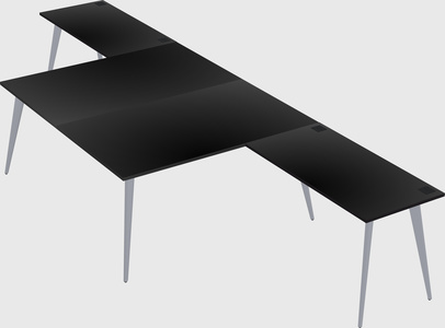 Shared l-shaped office desk system