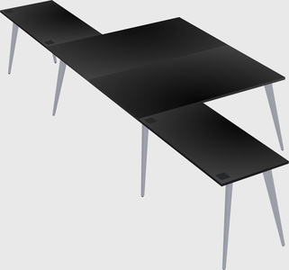 Shared l-shaped office desk system