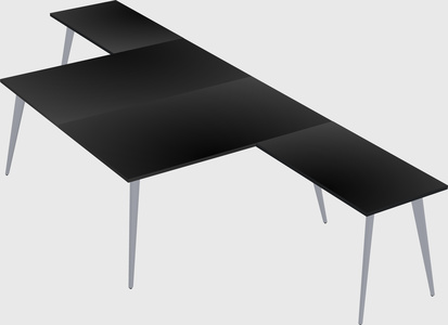 Shared l-shaped office desk system