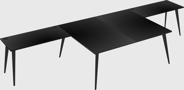 Shared l-shaped office desk system