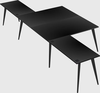 Shared l-shaped office desk system