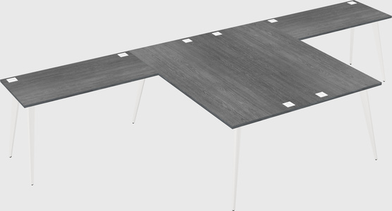 Shared l-shaped office desk system