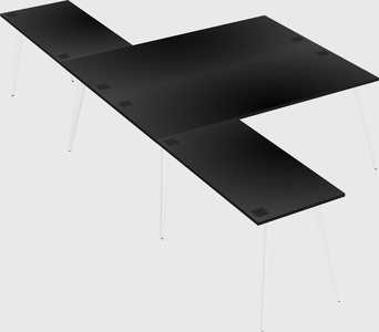 Shared l-shaped office desk system