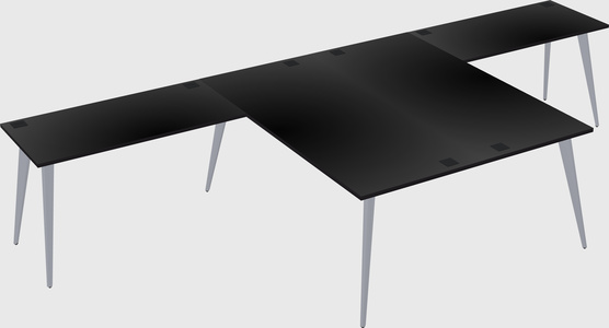 Shared l-shaped office desk system