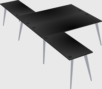 Shared l-shaped office desk system