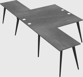 Shared l-shaped office desk system