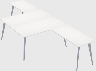 Shared l-shaped office desk system