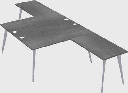 Shared l-shaped office desk system