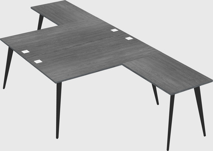 Shared l-shaped office desk system