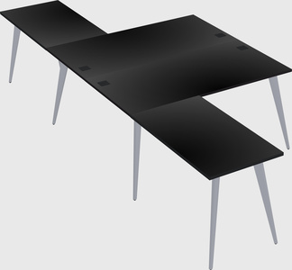 Shared l-shaped office desk system