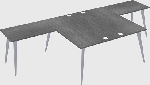 Shared l-shaped office desk system