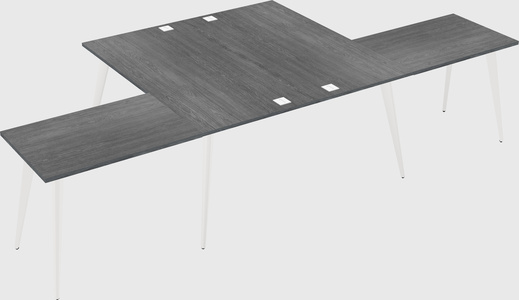 Shared l-shaped office desk system