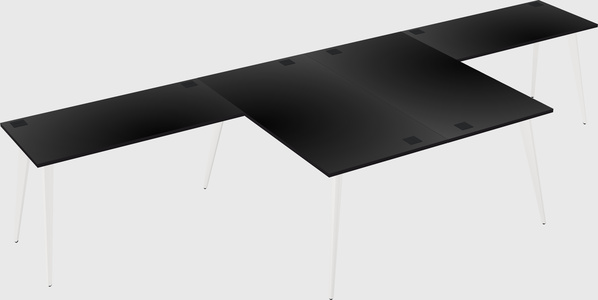Shared l-shaped office desk system