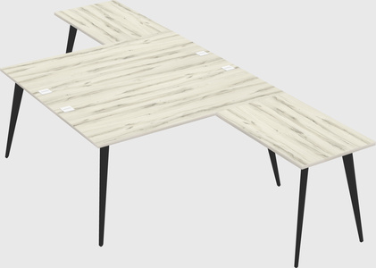 Shared l-shaped office desk system